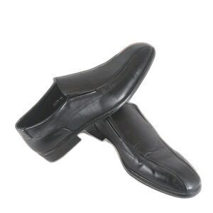Marco Vitale Mens 12 Black Leather Loafers Slip On Dress Shoes 80074